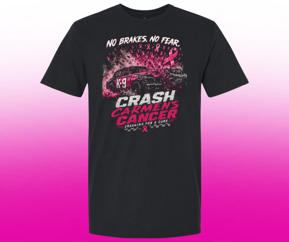 Crashing Carmen's Cancer Black T-Shirt